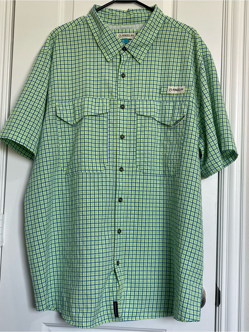 Magellan Outdoors Men's 2XL Fishing Shirt Short Sleeve Plaid - Southern Summer